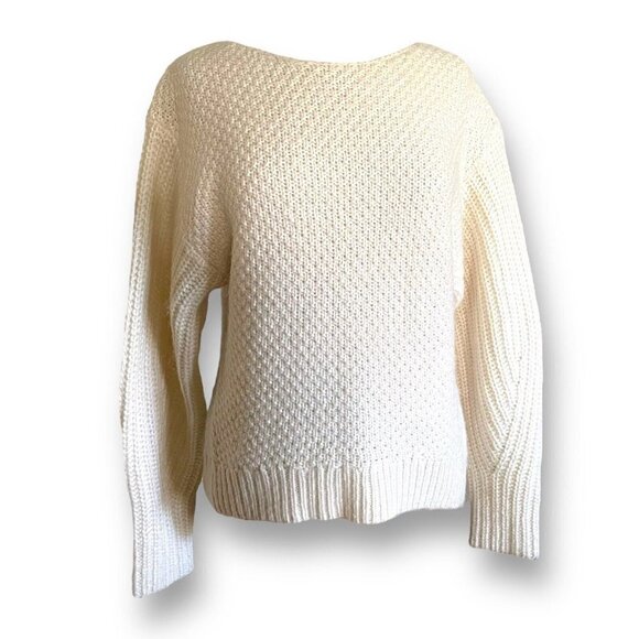 Wilfred Aritzia Womens Limerick Sweater Sz M Cream Wool Mohair Alpaca Minimalist - Picture 6 of 8